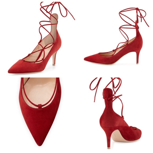 Gianvito Rossi/Lace Up Pumps/Burgundy - Picture 2 of 8